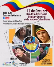 12 de octubre Día de la Diversidad Étnica y Cultural de la Nación Colombia