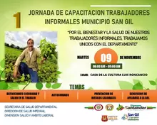 Jornada de Capacitación Trabajadores Informales Municipio de San Gil