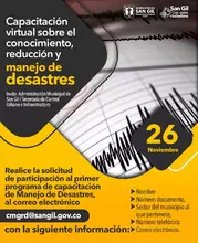 Capacitación virtual conocimiento, reducción y manejo de desastres