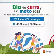 Día sin carro y sin moto jueves 22 de mayo de 2025