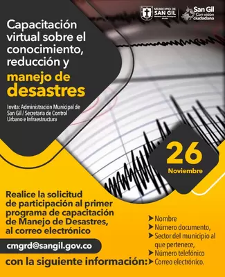 Capacitación virtual conocimiento, reducción y manejo de desastres