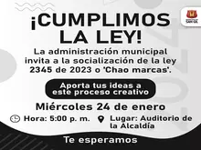 Invitación a la socialización de la ley 2345 de 2023 o Chao marcas