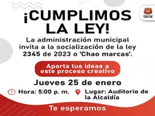 Invitación a la socialización de la ley 2345 de 2023 o "Chao marcas"