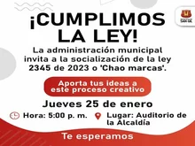 Invitación a la socialización de la ley 2345 de 2023 o Chao marcas