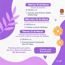 Mujer, eres la invitada especial en todas las actividades de este mes