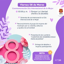 Mujer, eres la invitada especial en todas las actividades de este mes