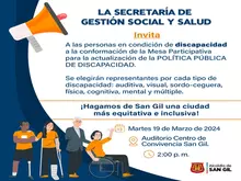 Haz parte de la mesa participativa de personas en condición de discapacidad