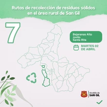 Rutas de recolección de residuos sólidos en el área rural de San Gil