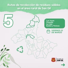 Rutas de recolección de residuos sólidos en el área rural de San Gil