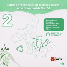 Rutas de recolección de residuos sólidos en el área rural de San Gil