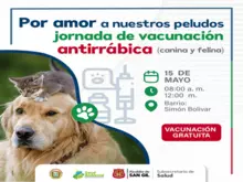 Jornada de vacunación antirrábica canina y felina Barrio Simón Bolívar