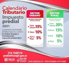 Calendario Tributario Impuesto Predial 2021