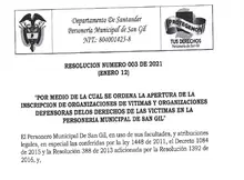 Convocatoria Resolución No. 003 Personería Municipal