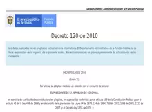 DECRETO 120 DE 2010  Ley anti consumo del alcohol