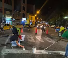 Demarcación señalización de PARE en el sector Hoja de Tabaco y Puente Rojas Pinilla