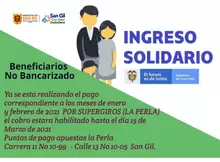 Ingreso Solidario - Beneficiarios No Bancarizados