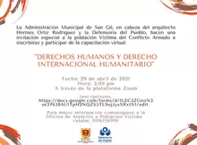 Capacitación virtual en Derechos Humanos y Derecho Internacional Humanitario