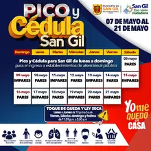 Pico y Cédula San Gil, del 07 al 21 de mayo 2021
