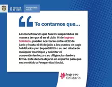 Beneficiarios del Programa Ingreso Solidario