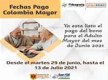 Fechas pago Colombia Mayor