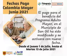 Fechas pago Colombia Mayor