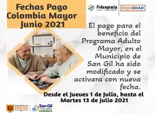 Fechas pago Colombia Mayor