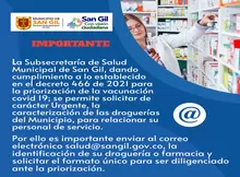 Solicitud de carácter urgente, datos de caracterización de las droguerías que atiende el Municipio