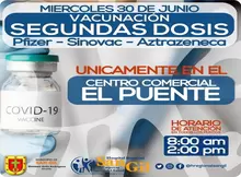 Miércoles 30 de junio vacunación en San Gil