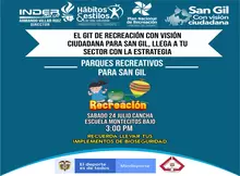 El GIT de Recreación con Visión Ciudadana para San Gil, parques recreativos