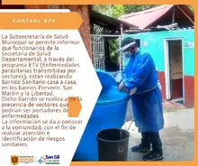 Del programa ETV (Enfermedades parasitarias transmitidas por vectores), se está realizando Barrido Sanitario casa a casa