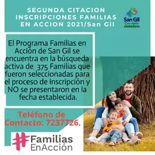 Segunda citación inscripciones Familias en Acción 2021 San Gil