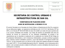 Aviso de Notificación a Vecinos No. 016