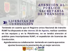 La Secretaría de Tránsito informa