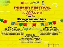 Programación Semana de la Juventud 2021 Primer Festival Alternativo de música x100pre