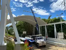 Avance de la cubierta de la Escuela Sede Educativa San Juan Bosco Vereda Cañaveral