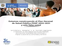 Invitación a la Fase de Formulación del Plan Decenal de Salud Pública PDSP 2022-2031