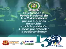 Felicitaciones a la Policía Nacional de los Colombianos por sus 130 años