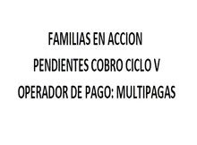 Familias pendientes por cobro ciclo V