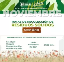 Rutas de recolección de residuos sólidos sector rural