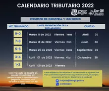 Calendario Tributario año 2022 Impuesto de Industria y Comercio