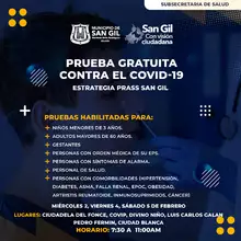 Prueba gratuita contra el Covid-19 Estrategia PRASS San Gil