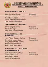 Conformación y elección de Comisiones del Concejo Municipal para el periodo 2022