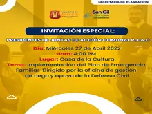 Invitación especial Presidentes de Juntas de Acción Comunal PJAC