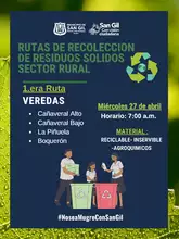 Primera Ruta de Recolección de Residuos Sólidos Sector Rural