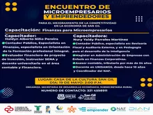 Encuentro de Microempresarios y Emprendedores - Capacitación Finanzas para microempresarios