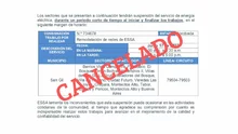 Suspensión del servicio de energía