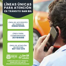 Líneas institucionales para atención Accidentes, comparendos y oficina