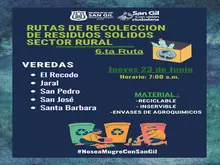 nueva jornada de recolección de residuos solidos en el sector Rural