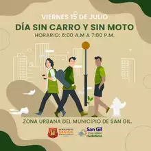 Viernes 15 de julio Día sin Carro y sin Moto San Gil