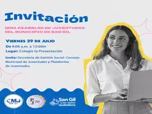 Invitación primera asamblea de juventudes del Municipio de San Gil